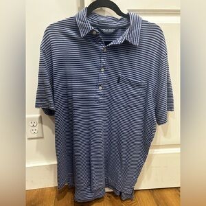 Men’s Blue Striped Polo Shirt Size Large